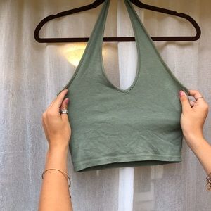 Brandy Melville Olive Green Halter Top